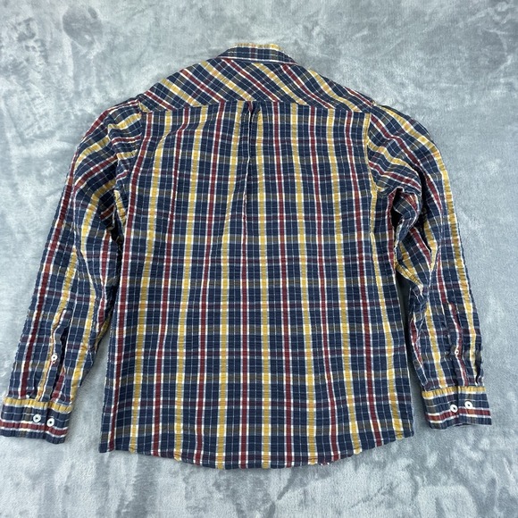 Carbon 2 Cobalt multicolor textured cotton shirt men's size Medium Nice - Picture 2 of 9